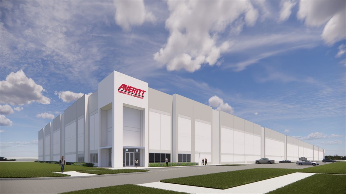 A rendering graphic of Averitt Warehouse