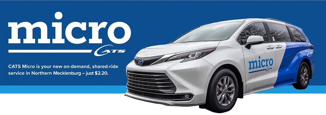 A graphic banner with a CATS Mirco vehicle