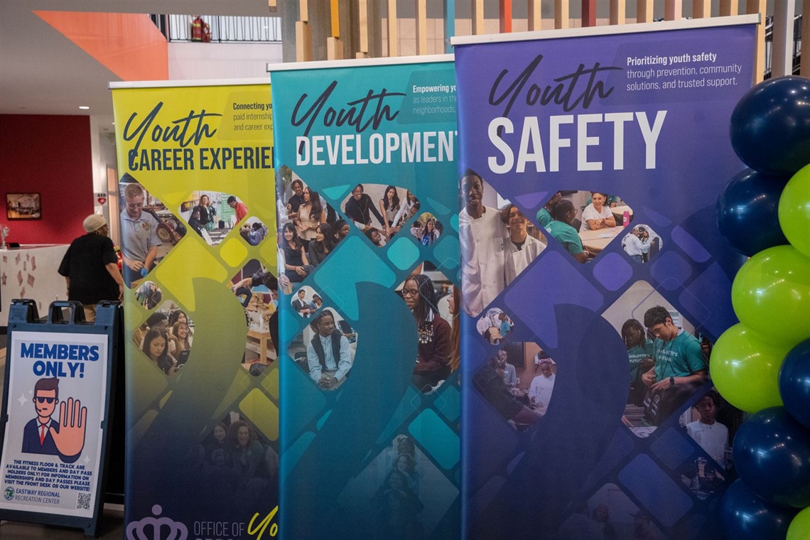 A row of colorful posters