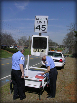 COPs setting up speed monitor