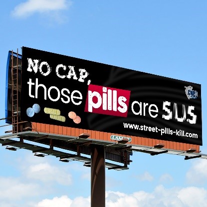 No CAP, pills are sus billboard