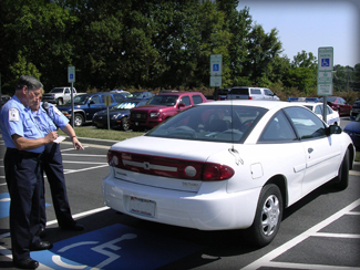 Writing Handicapped parking citation