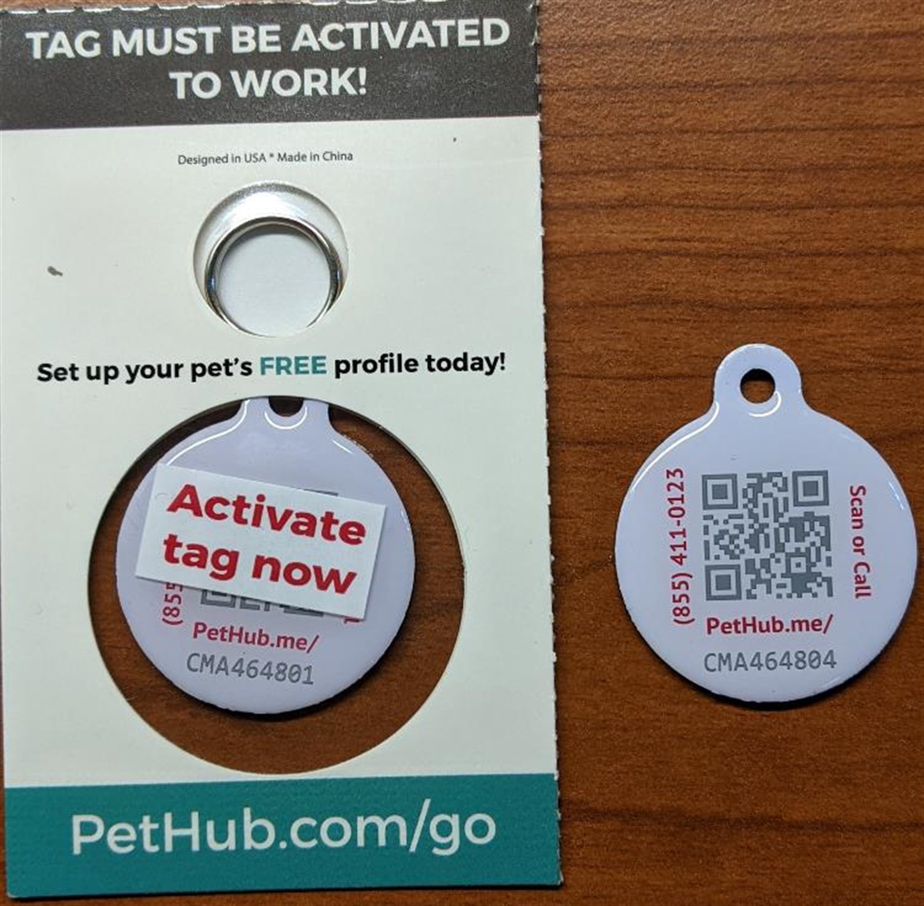 pet license back side that shows the QR code to activate the license