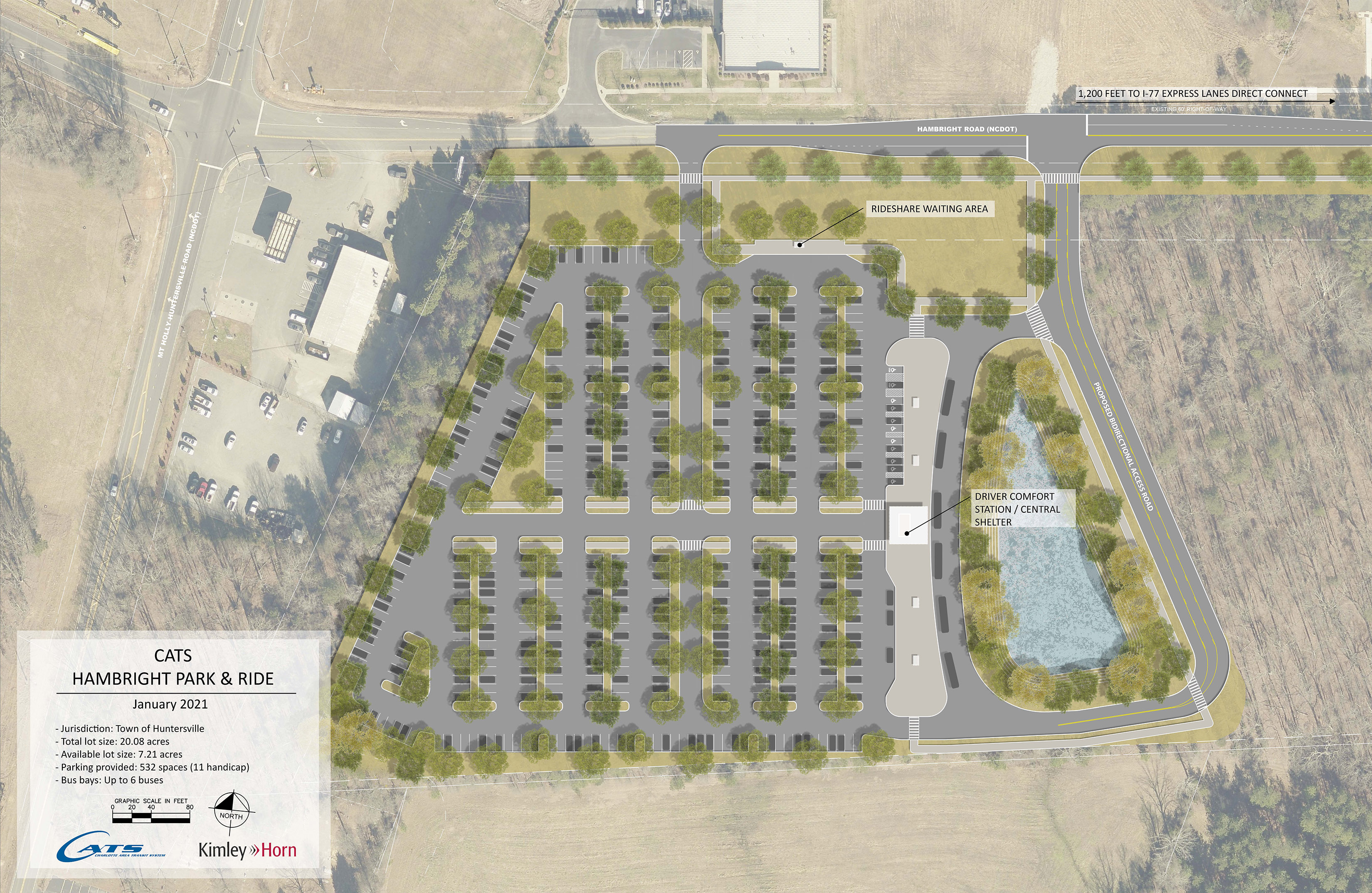 Hambright Park and ride Site Plan Rendering