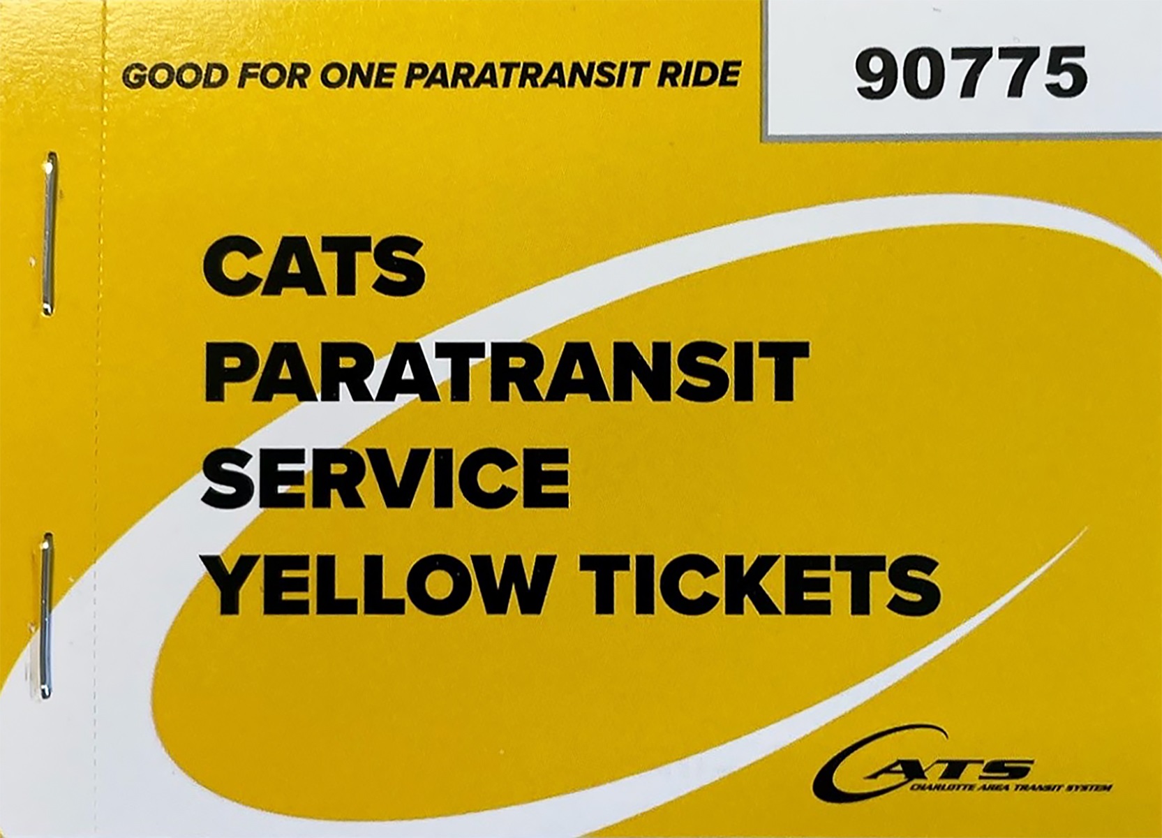 Image of the cover of the paratransit yellow ticket book