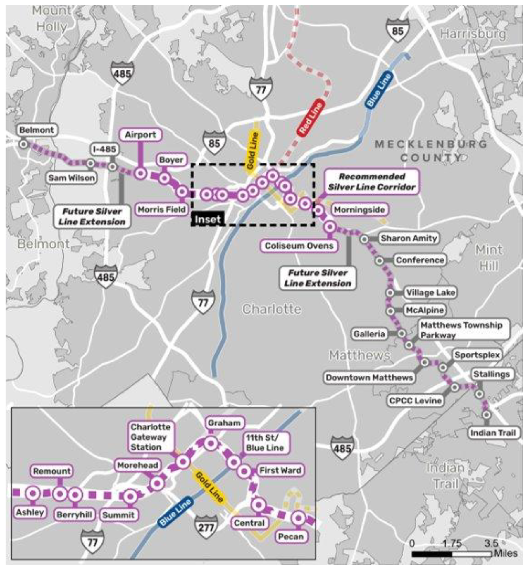 Proposed map of Silver Line Project