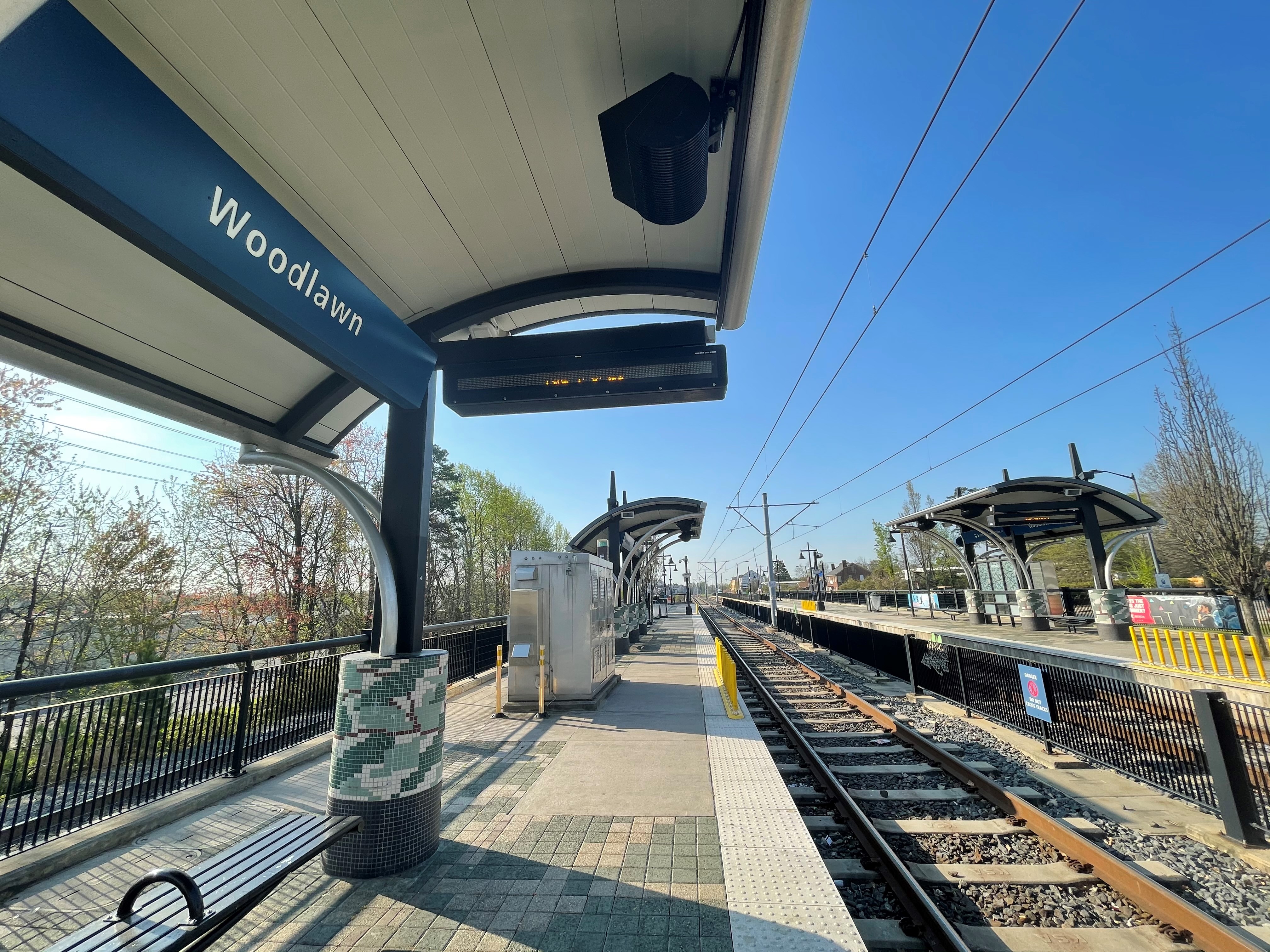 Art for Woodlawn Station on rail platform