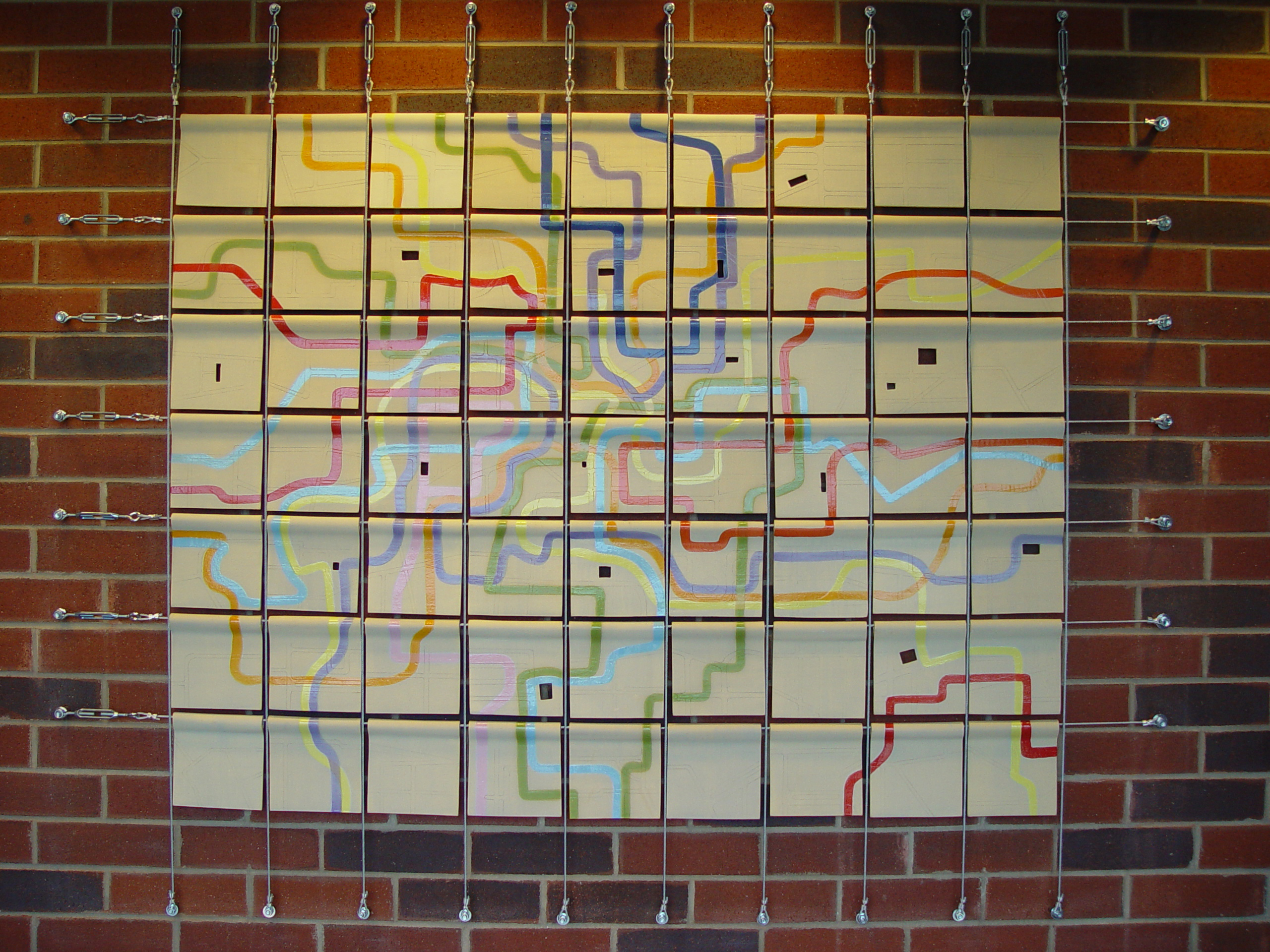 Wall art based off the CATS bus routes