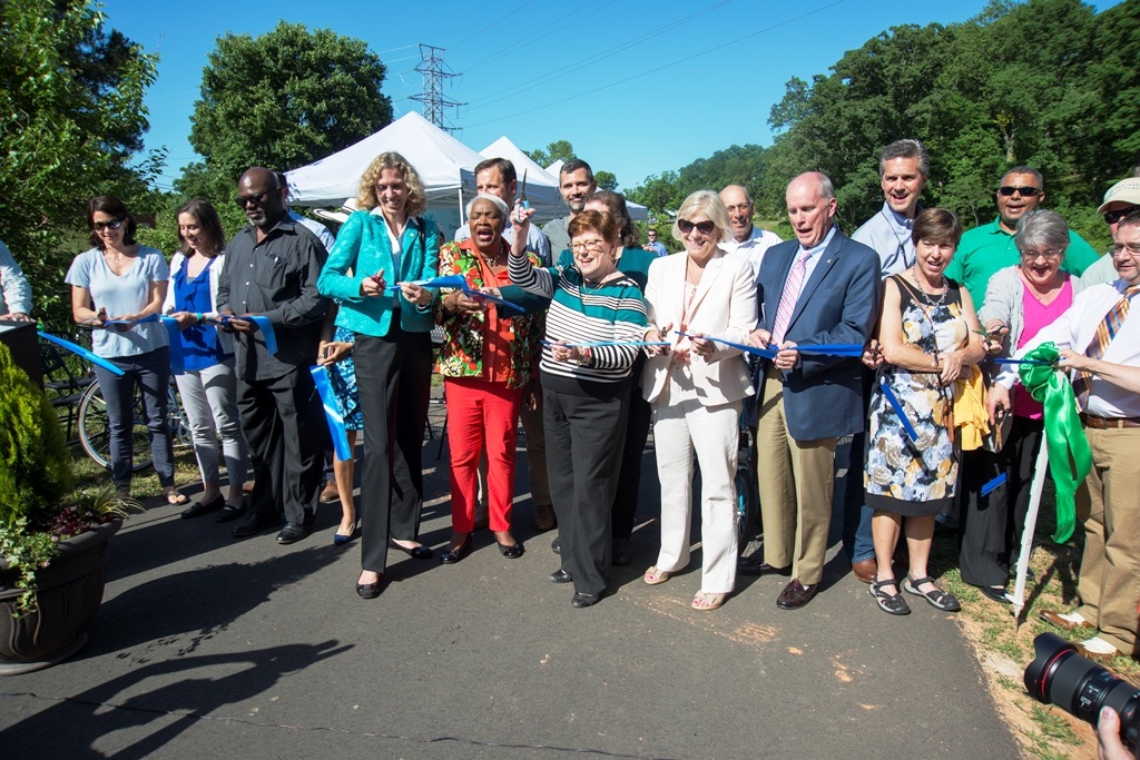 City and County officials cut the ribbon on the Cross Charlotte Trail