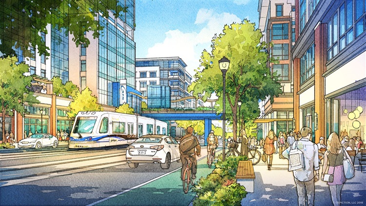 An depiction of the future Charlotte Gateway District