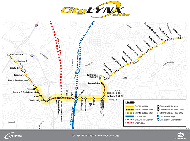 CityLYNX Gold Line Map