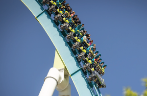 People in rollercoaster ride