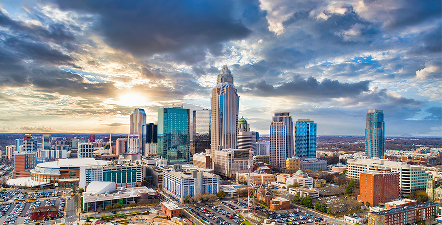 sky line image in the morning of the city of charlotte