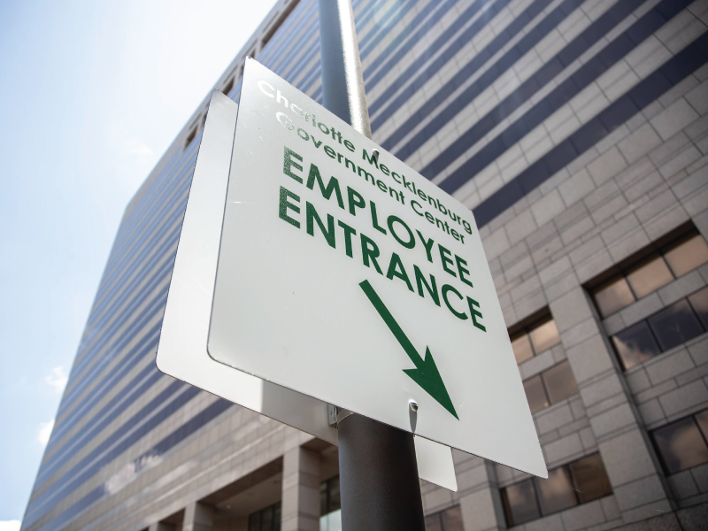 Employee Entrance sign