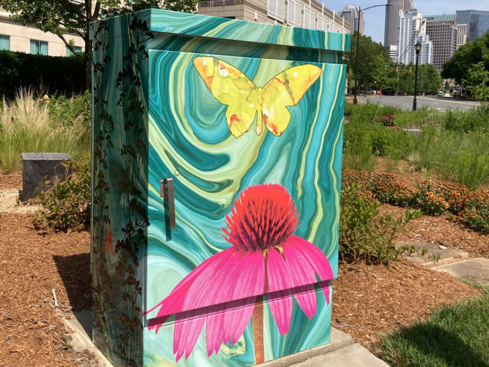 image of a custom wrapped utility cabinet