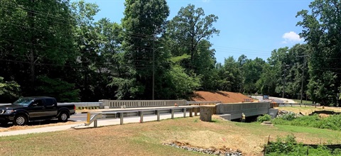 Sardis Road Bridge with a truck traveling on the road