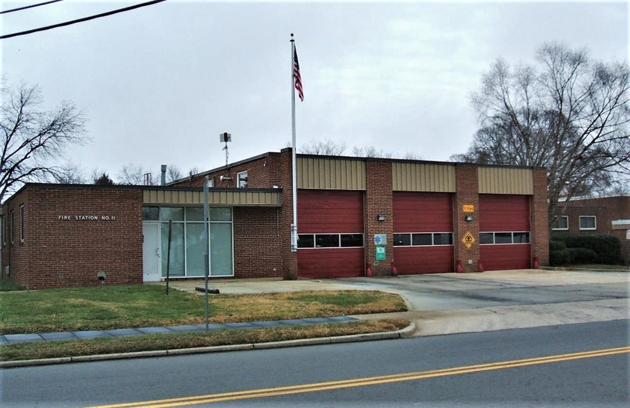 an exterior shot of the existing fire station #11