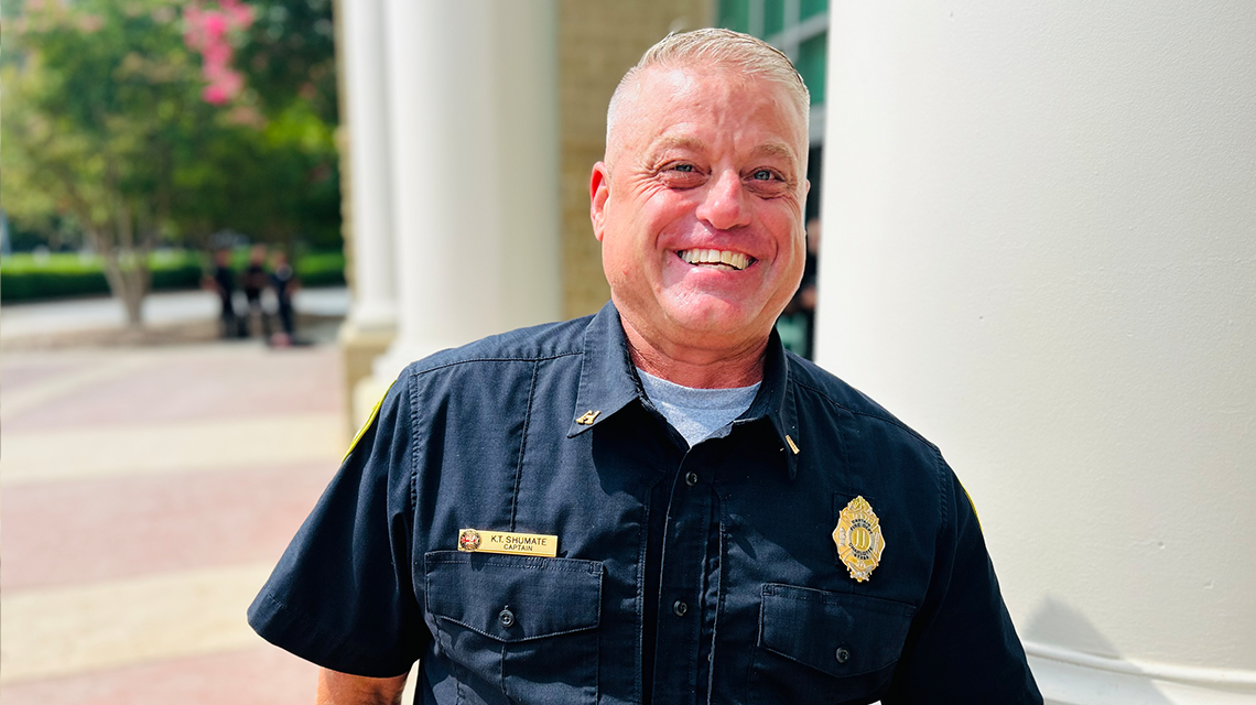 Captain Terence Shumate, marking 20 years with Charlotte Fire, says the people and the calling of the job have kept him devoted to the organization. 