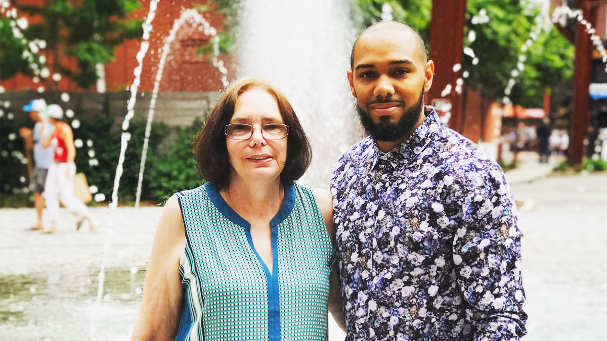 A cherished moment: Damon Yates with his late mother, Wendy Yates-Shaw, in 2019. Her memory motivates Damon in his pursuit of a career as a firefighter, honoring the firefighters who once saved their live.