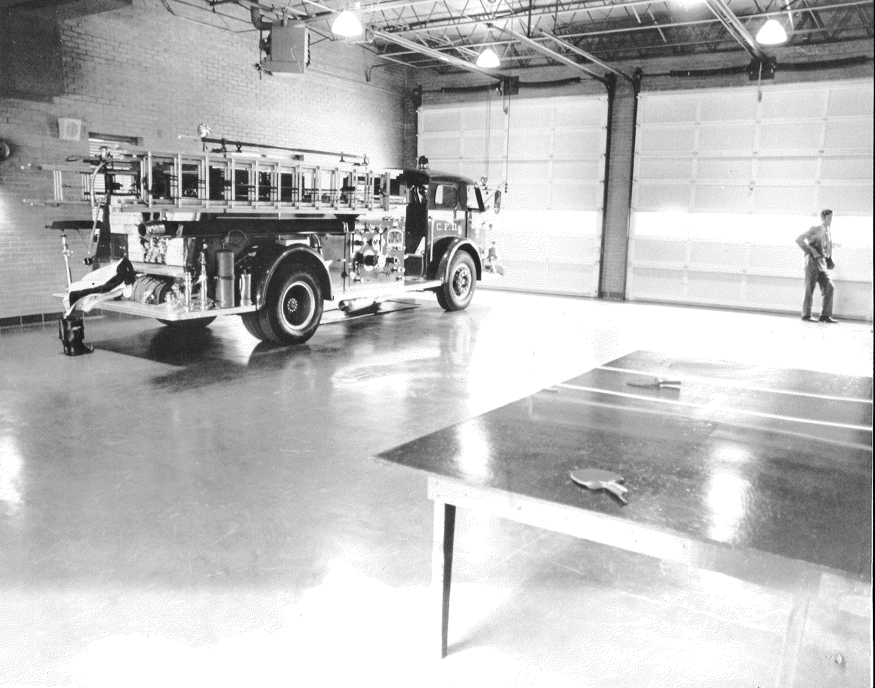 A Charlotte fire apparatus sits inside the newly opened Firehouse 16 on Oct. 1, 1966. Sixty years later, the firehouse continues to operate from Park South Drive.