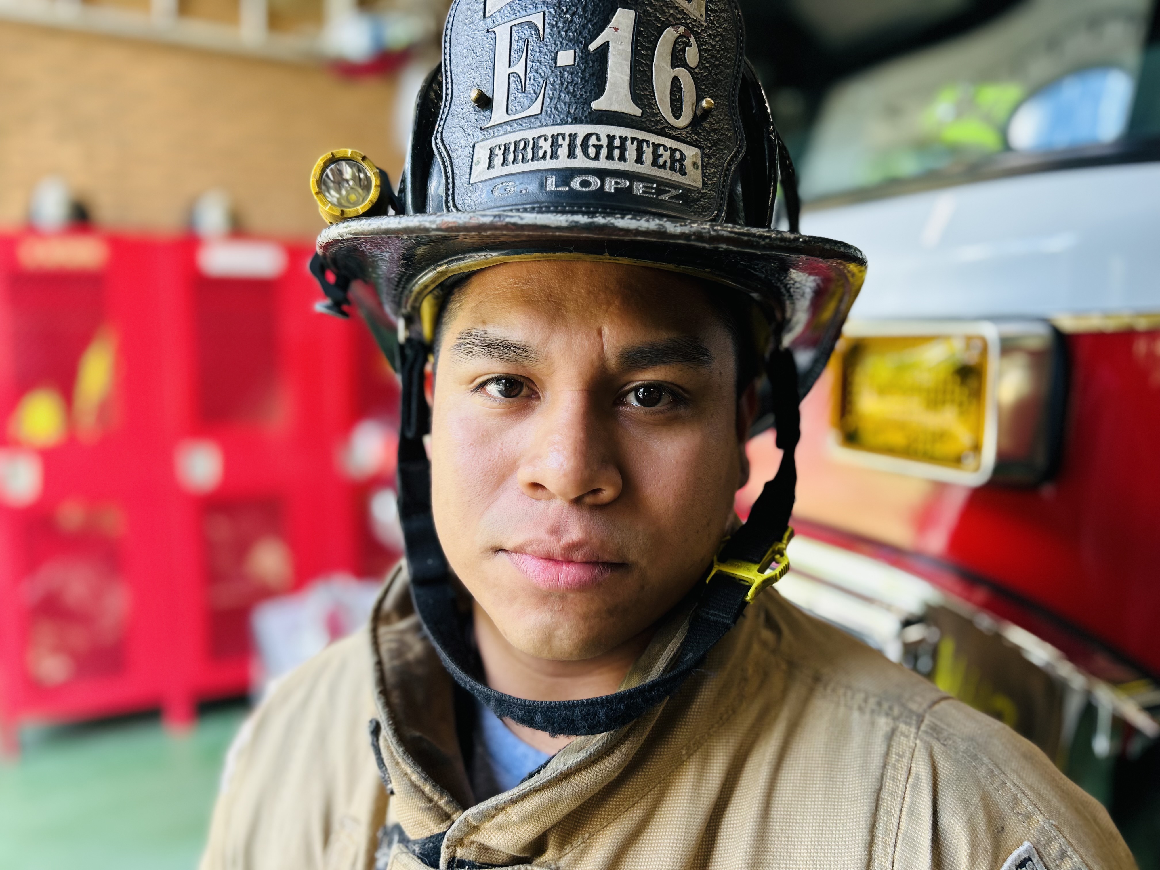 Firefighter Gabriel Lopez Azamar serves as a bridge for Charlotte’s Hispanic community, providing comfort through shared language and culture.