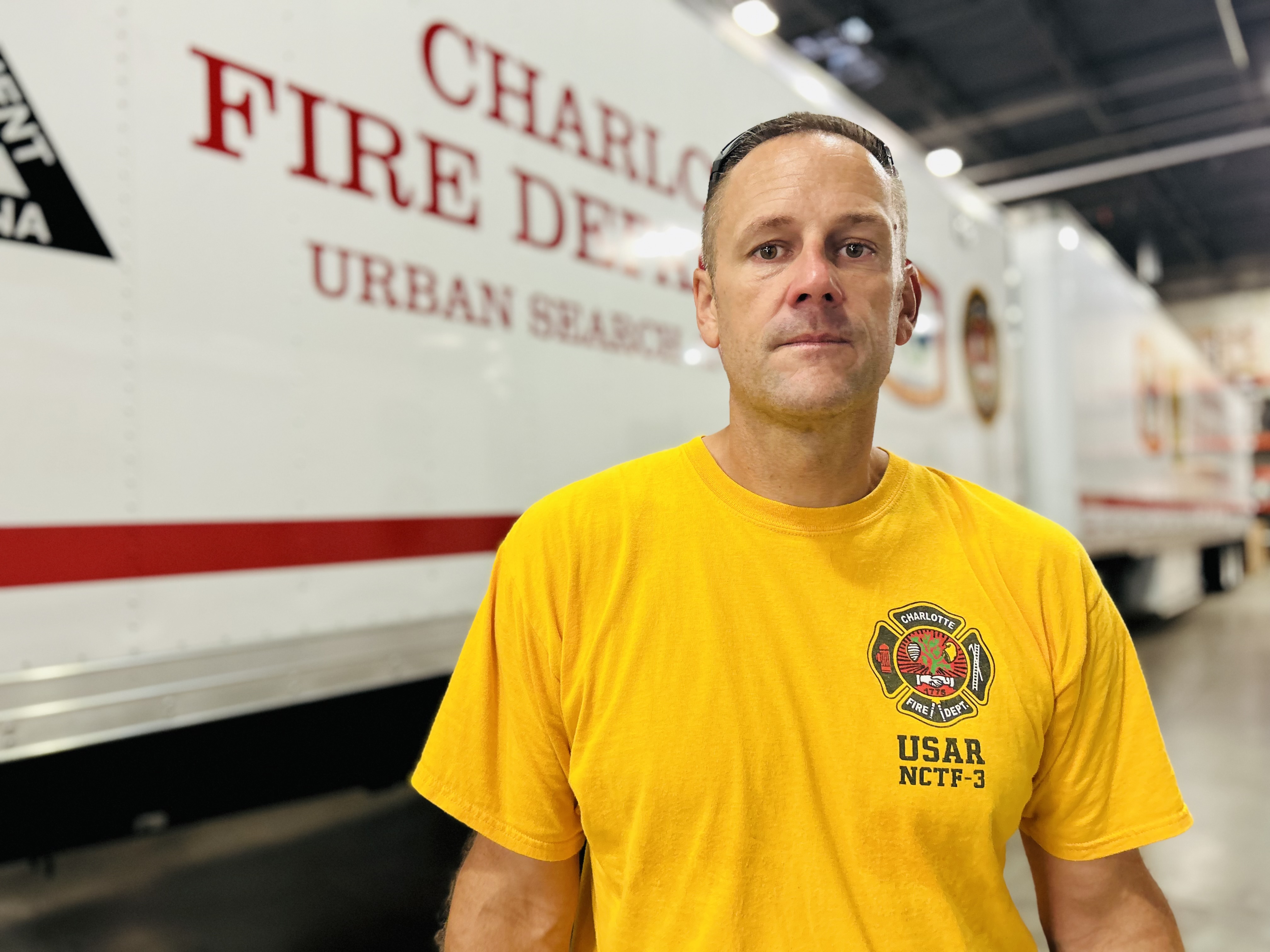Chief Josh Johnson leads Charlotte Fire’s deployment operations, underscoring the department’s readiness to serve the state. 