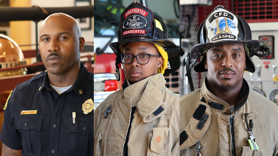 Capt. Andre Fuller, Firefighter LaTia Sneed and Capt. Tyre Glasper reflect on Juneteenth, family history and the meaning carried in the Charlotte Fire uniform.