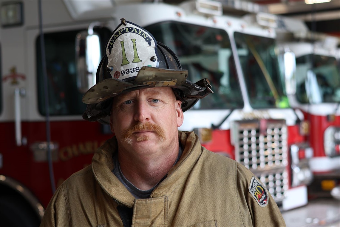 Charlotte Fire Captain Michael Feneis serves both on emergency scenes and as president of the Charlotte Firefighters Association Local 660.