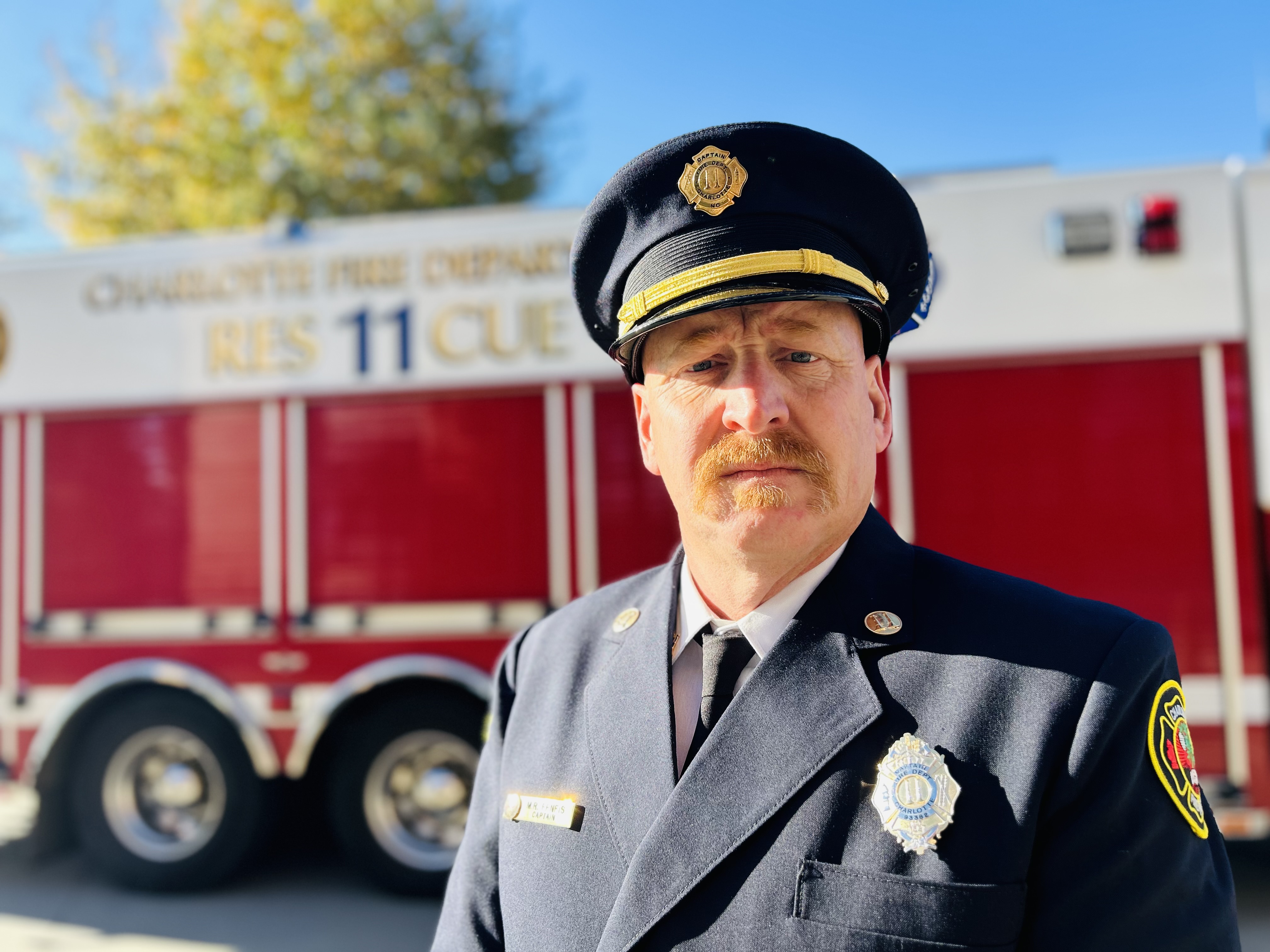 Charlotte Fire Captain Michael Feneis following his promotion to captain in November 2025.