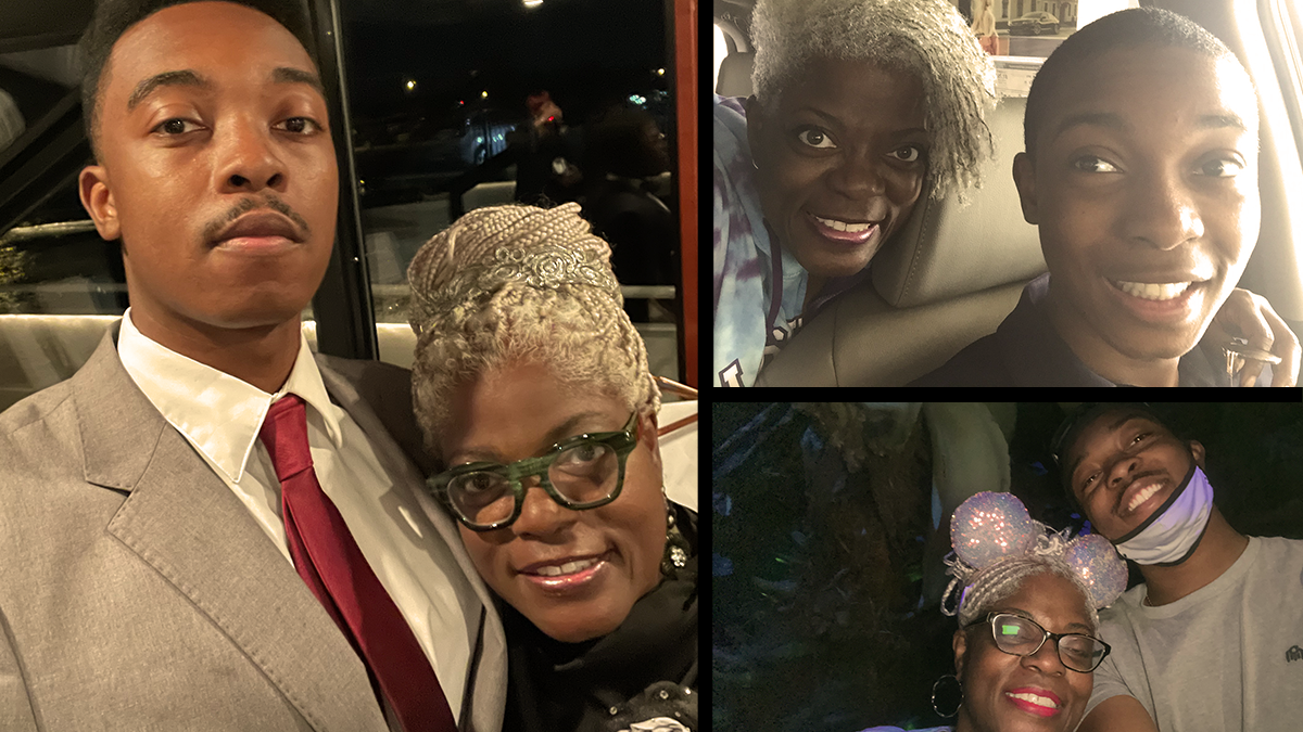 A moment of gratitude and reflection—Nicolas Adade and his mother share a bond strengthened by resilience and support.