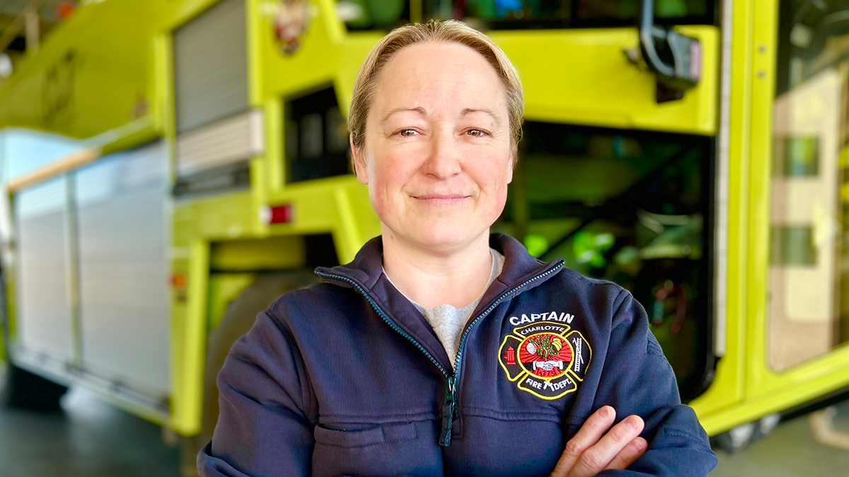 Captain Julie Law leads Blaze 42 at Charlotte Fire’s airport station, where precision and quick decision-making are crucial in high-stakes situations. 