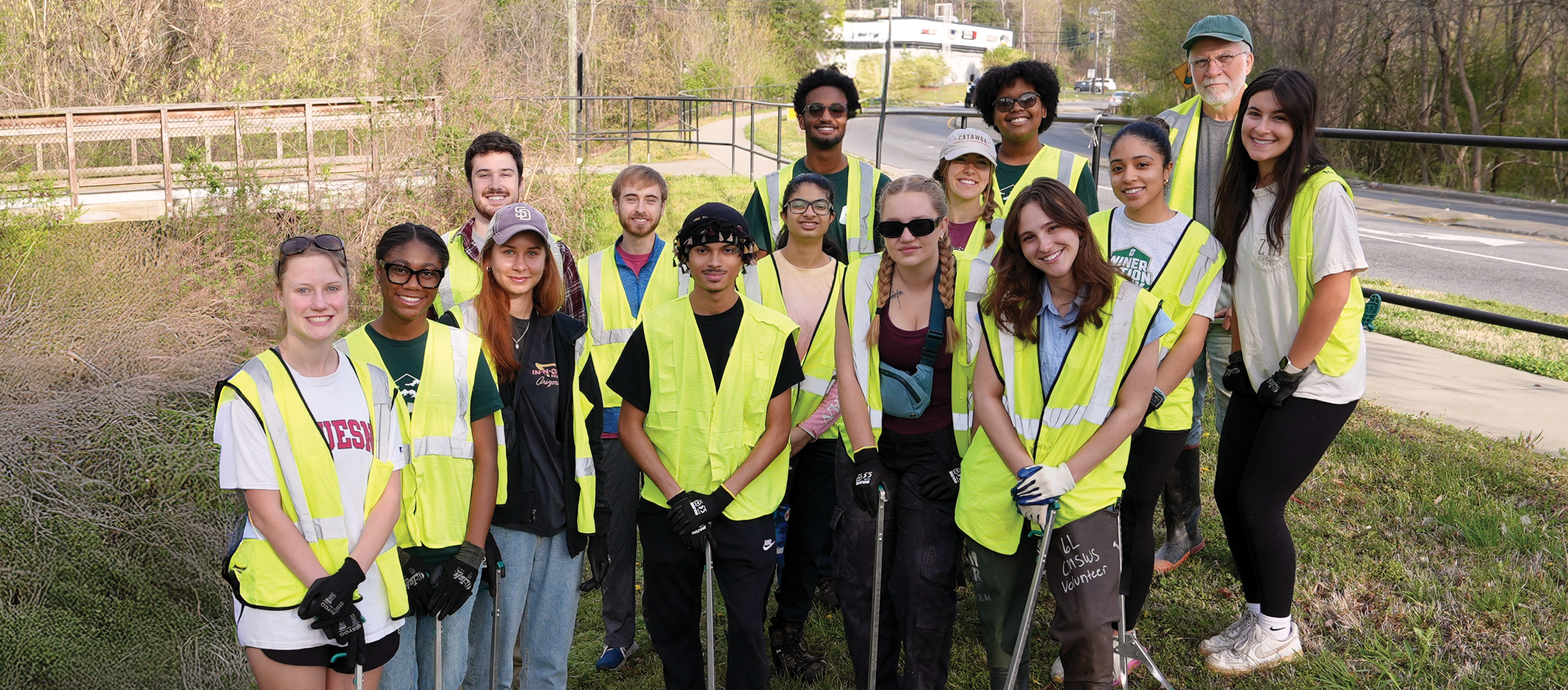 Volunteers Posing During Clean Up