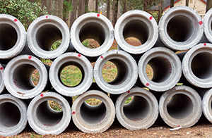 Pile of Concrete Pipes.