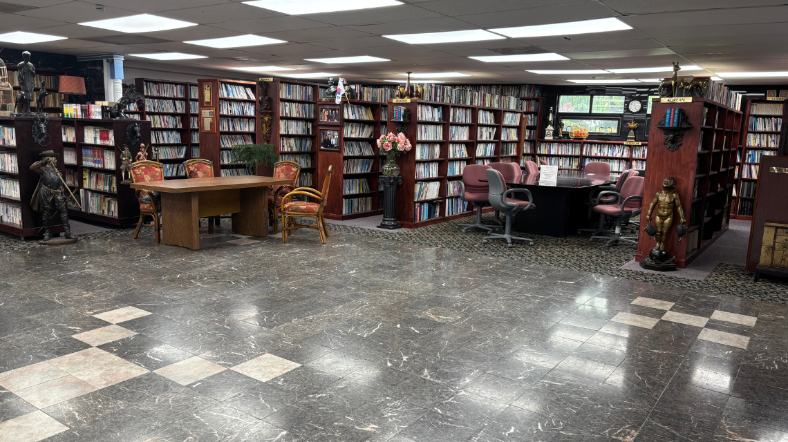 A wide shot of the Asian Herald Library