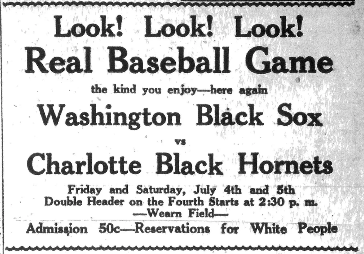 An ad for a baseball game encouraging people to come see a game.