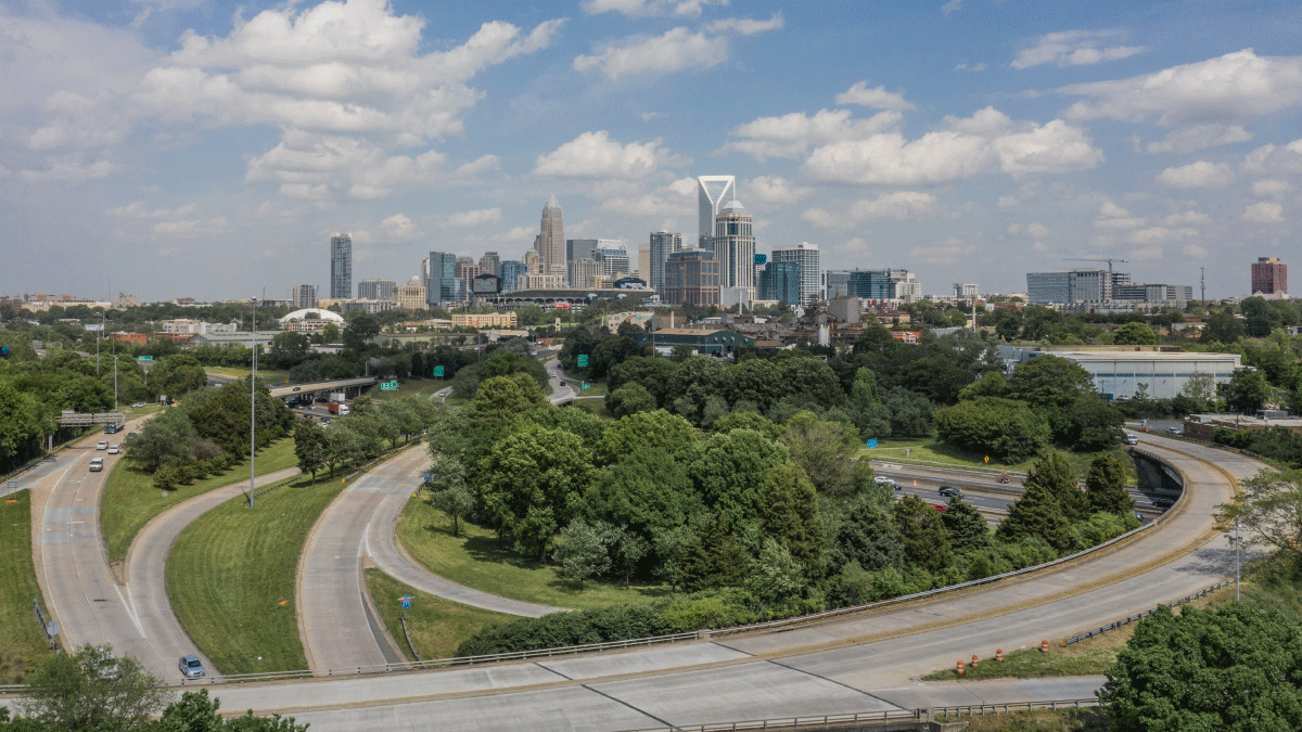 View of city skyline