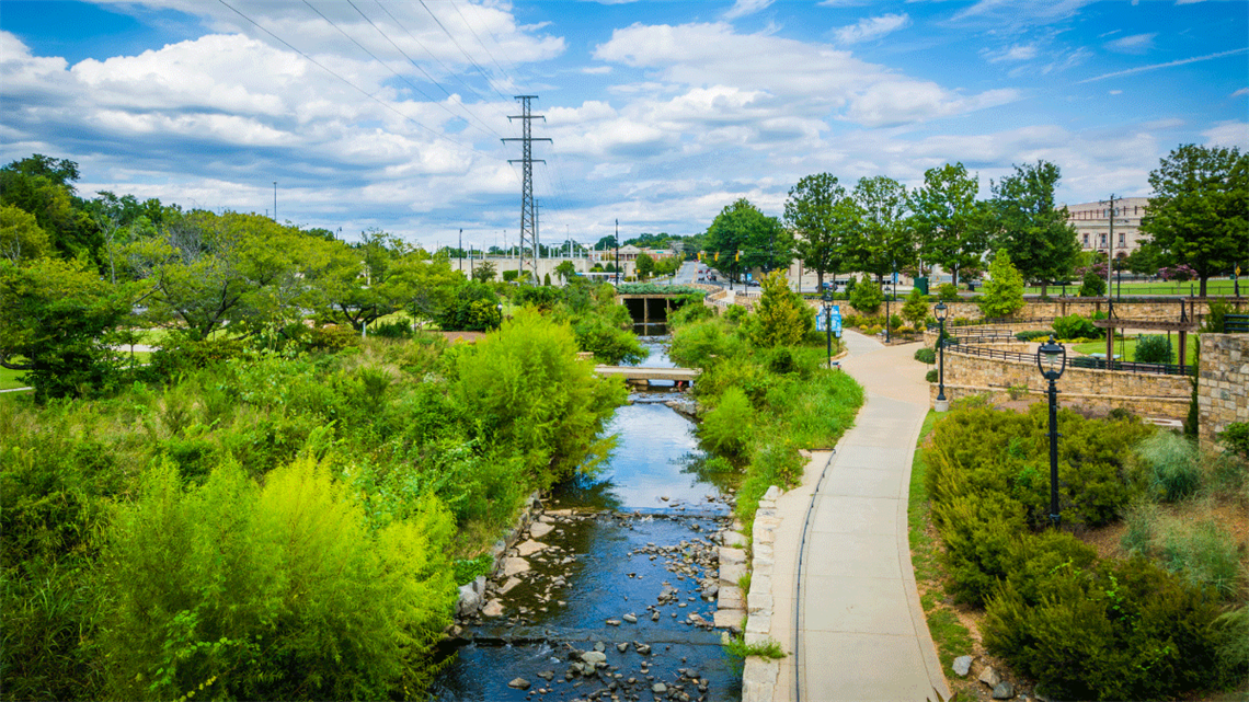 Greenway alongside a creek