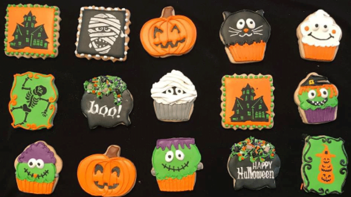 Halloween cookies by Silly Monkey Cookie Company
