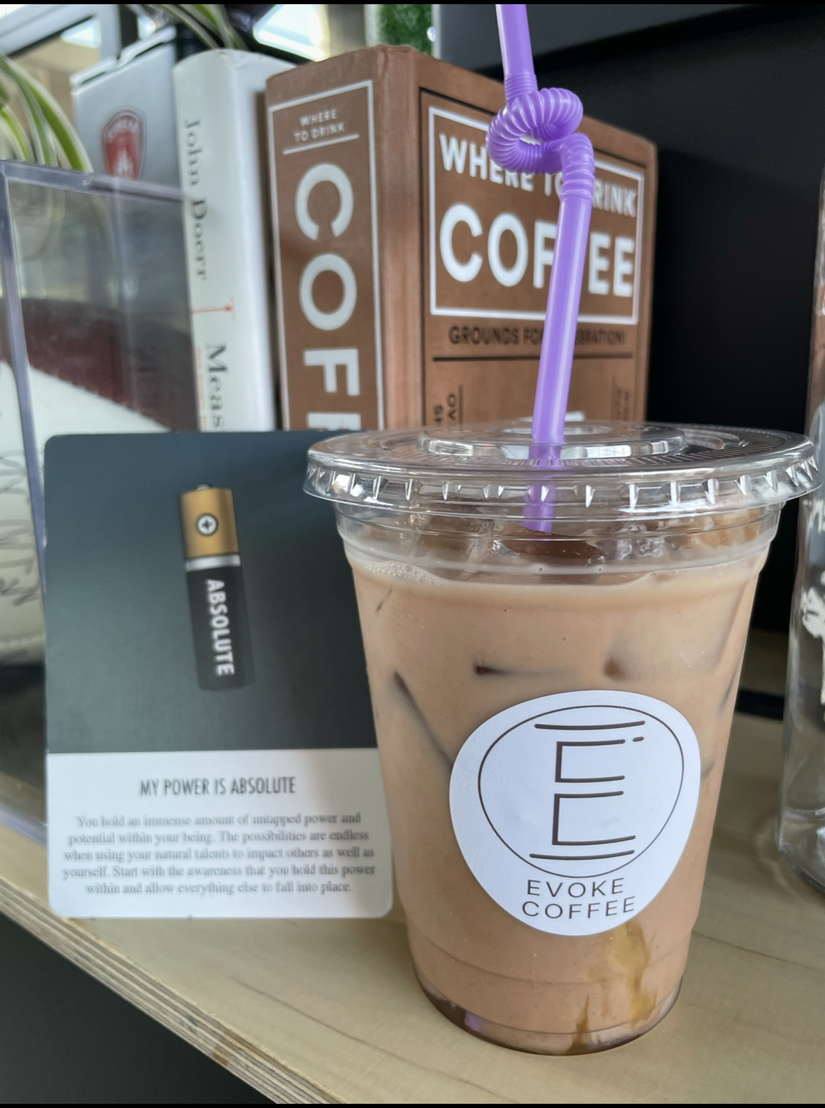 Iced chai tea latte from Evoke Coffee.