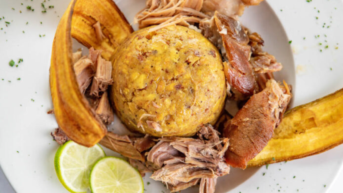 Mofongo con Pernil (roast pork) at Punta Cana