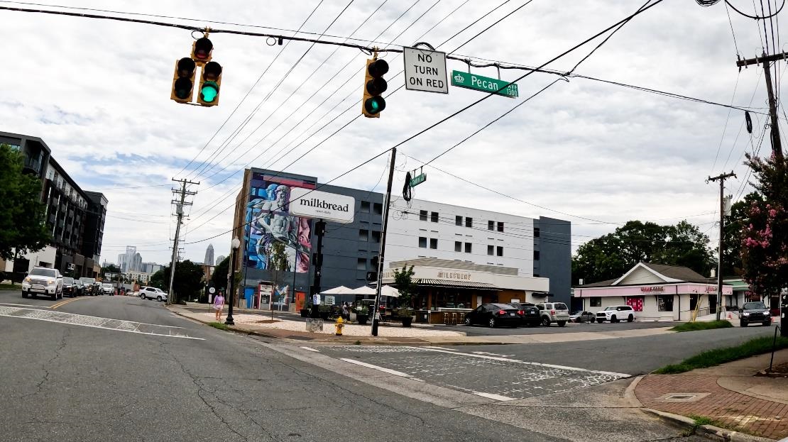 Plaza Midwood's Central Avenue facing Milkbread
