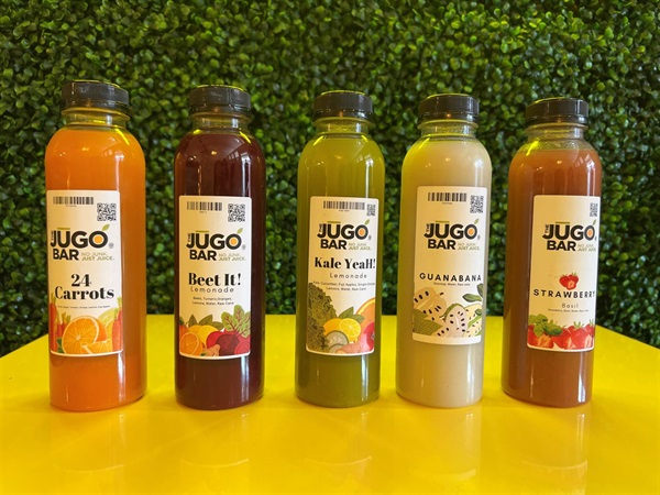 Some of the many juice varieties available at The Jugo Bar.