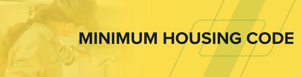 Graphic Banner with words Minimum Housing Code