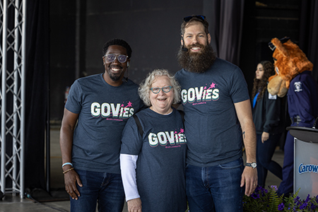 Three city employees gathered for GOVies awards