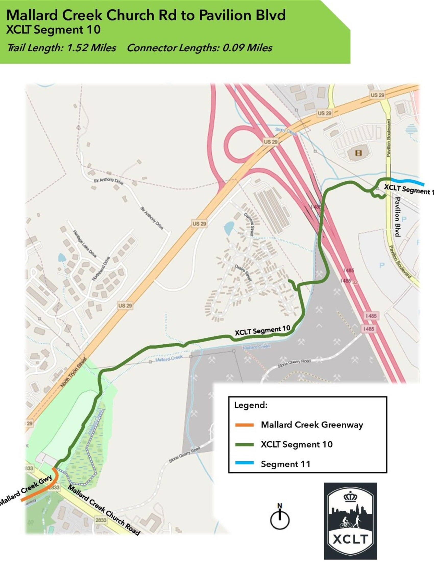 Cross Charlotte Trail map mallard creek greenway