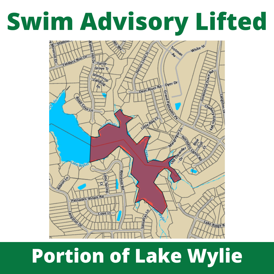 Swim Advisory Lifted for portions of Lake Wylie.