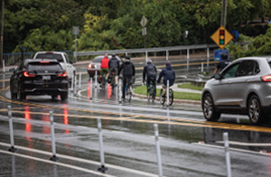 Motorists and cyclists sharing the road