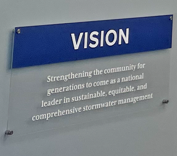 Vision: Strengthening the community for generations to come as a national leader in sustainable, equitable, and comprehensive stormwater management