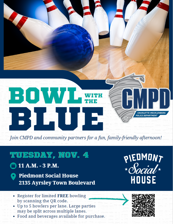 flyer for CMPD bowling event